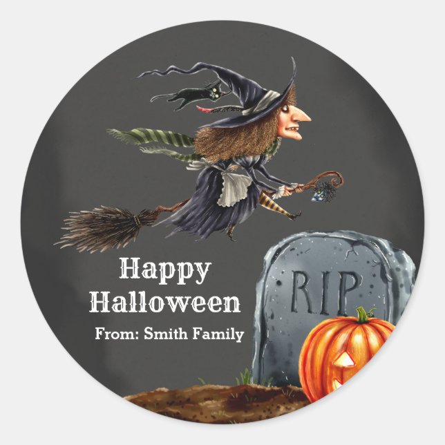 Spooktacular night classic round sticker (Front)