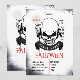 Spooktacular Night Scary Halloween Party Invitation
