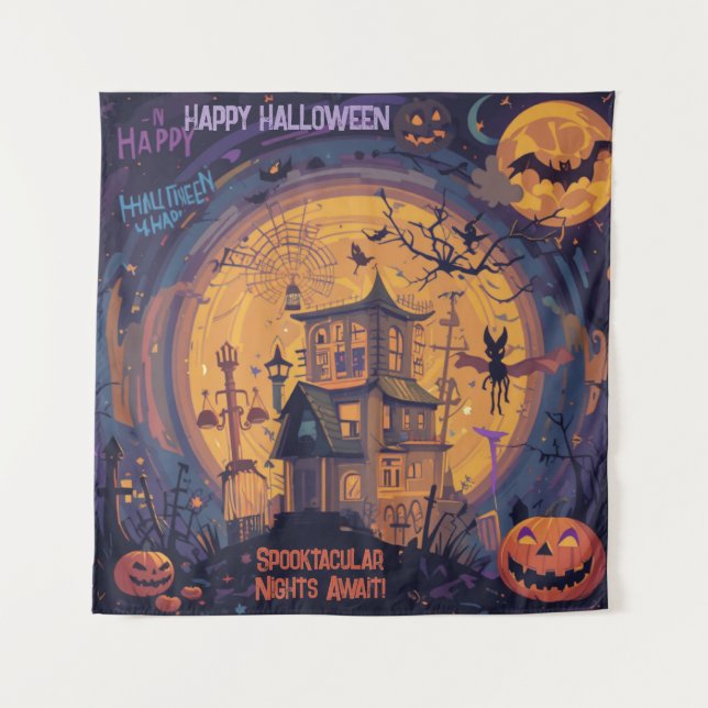 Spooktacular Nights Await! Tapestry (Front)