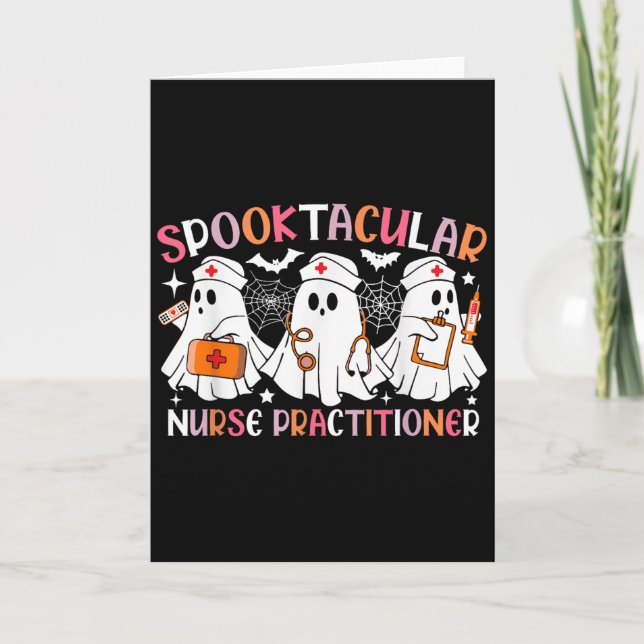 Spooktacular Nurse Practitioner Funny Halloween Co Card (Front)
