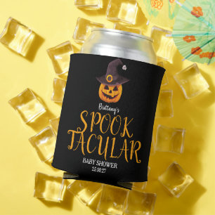 Spooktacular Orange Pumpkin Baby Shower  Can Cooler