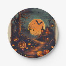 "Spooktacular paper plate for Halloween"