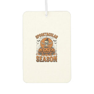 Spooktacular Season Vintage Halloween Skull Pumpki Car Air Freshener