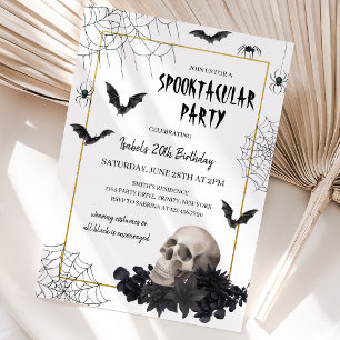 Spooktacular Skull Halloween Birthday Invitation