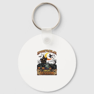 Spooktacular Sweat Session Haunted House Witch Cau Key Ring