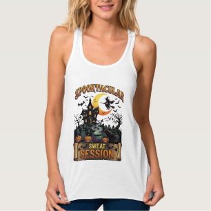 Spooktacular Sweat Session Haunted House Witch Cau Singlet