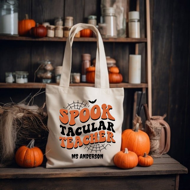 Spooktacular Teacher Halloween Fall Unique Gift  Tote Bag (Creator Uploaded)