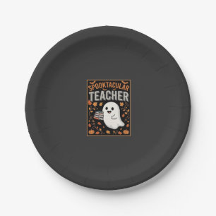 Spooktacular Teacher Halloween Ghost Design_1 Paper Plate