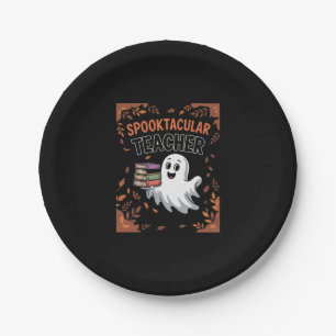 Spooktacular Teacher Halloween T-shirt Paper Plate
