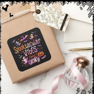 Spooktacular Vibes Only | ExDesigner | Halloween Square Sticker