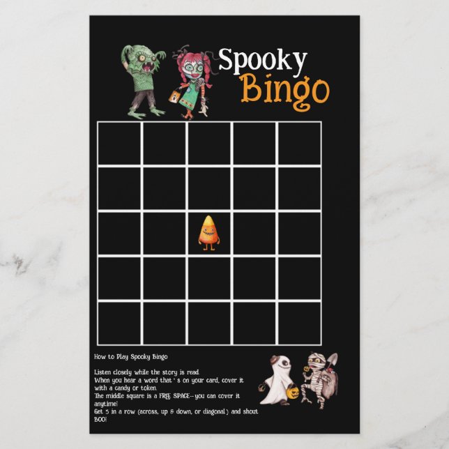 SpooktacularHalloween Bash Spooky Bingo Card (Front)