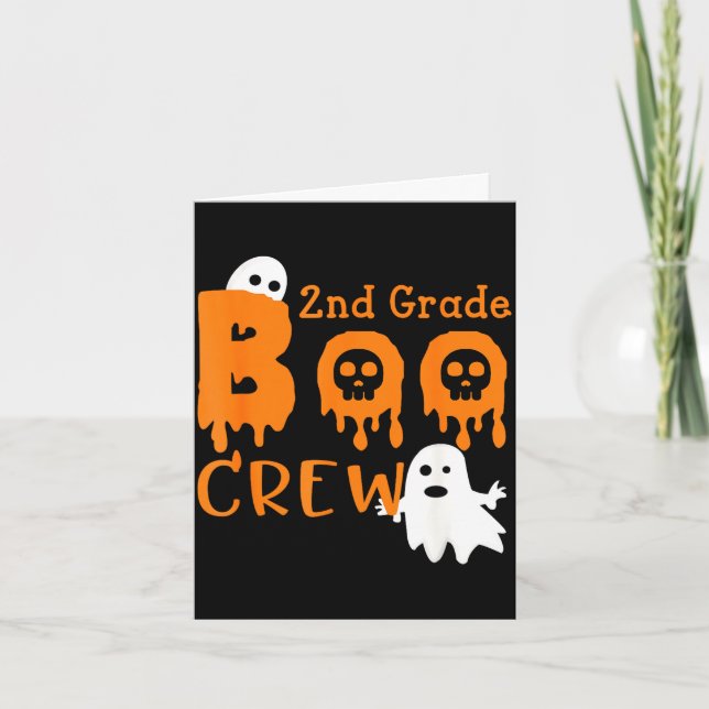Spooky 2nd grade boo crew - scary ghosts  card (Front)