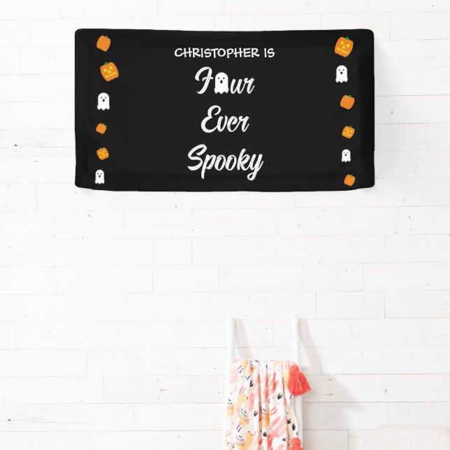 Spooky 4th Birthday Banner (Insitu)