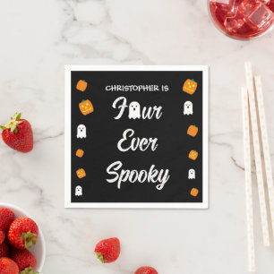 Spooky 4th Birthday Napkin