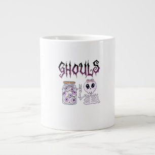 Spooky Aesthetic Halloween – Skeletons, Ghosts Large Coffee Mug