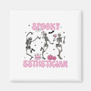 Spooky Aesthetician Halloween Skeleton Skin Therap Magnet