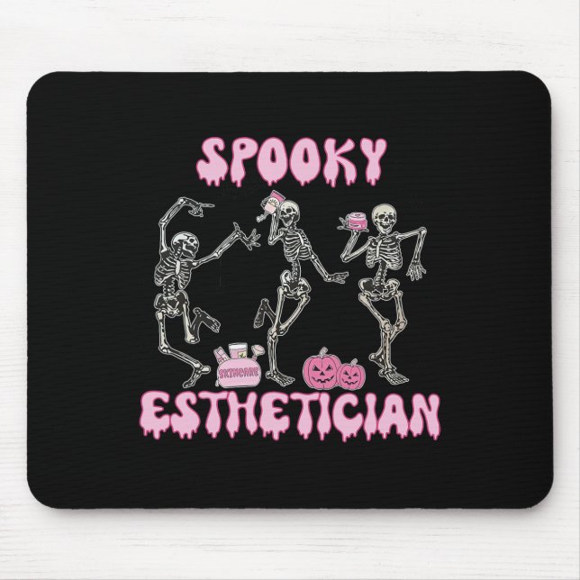 Spooky Aesthetician Halloween Skeleton Skin Therap Mouse Pad (Front)