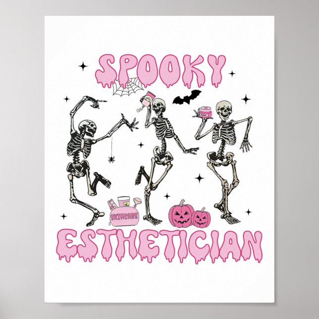 Spooky Aesthetician Halloween Skeleton Skin Therap Poster (Front)