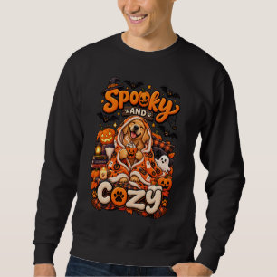 Spooky And Cosy Golden Retriever Fall Halloween Pu Sweatshirt
