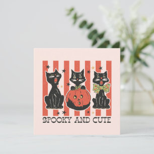 Spooky and Cute - Black Cat and Pumpkin