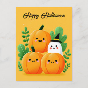 Spooky and cute Halloween Greeting Postcard