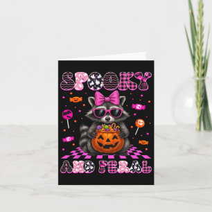 Spooky And Feral Cute Racoon Halloween Costumes W Card