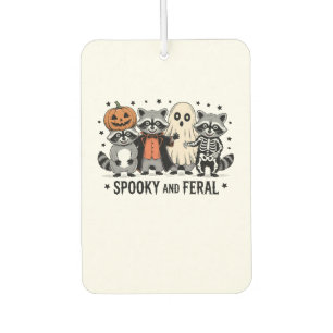 Spooky and Feral Funny Halloween Raccoon Car Air Freshener