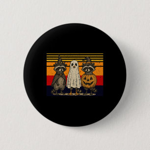 Spooky And Feral Halloween Cute Ghost Racoon Tric 6 Cm Round Badge