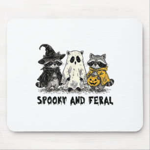 Spooky And Feral Halloween Racoon Spooky Season T Mouse Pad
