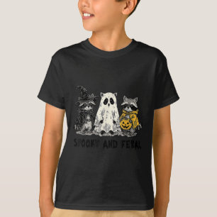 Spooky And Feral Halloween Racoon Spooky Season T T-Shirt