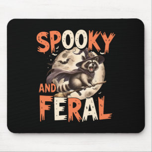 Spooky And Feral Racoon Halloween Funny Halloween Mouse Pad