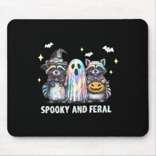 Spooky And Feral Racoon Halloween Racoon Ghost T Mouse Pad