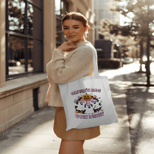 Spooky and Groovy Retro Ghosts Personalised Tote Bag
