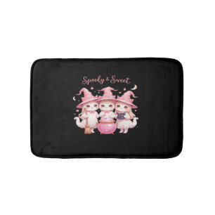 Spooky and Sweet Cute Witch Cat Oversized T-Shirt Bath Mat