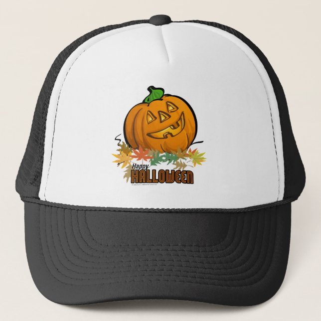Spooky Animals Pumpkin Trucker Hat (Front)