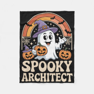 Spooky Architect Ghost Pumpkin Architecture Hallow Fleece Blanket