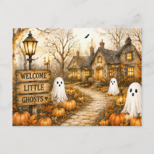 Spooky Autumn Halloween Postcard
