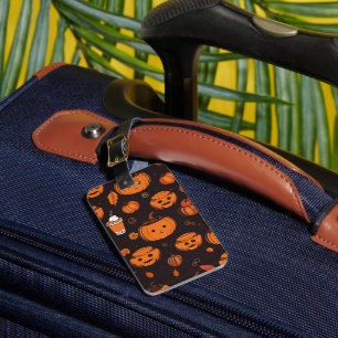 Spooky Autumn Pumpkin Spice Horror Night  Luggage Tag