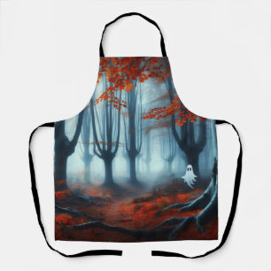Spooky Autumn woods with a ghost Apron