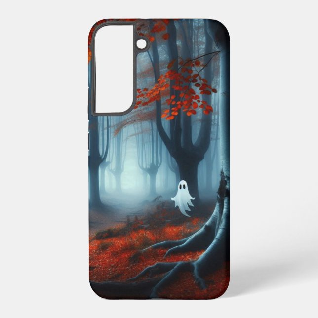 Spooky Autumn woods with a ghost Samsung Galaxy S22+ Case (Back)