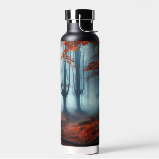 Spooky Autumn woods with a ghost Water Bottle (Left)