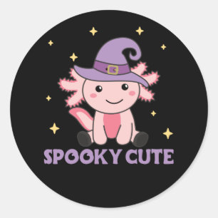 Spooky Axolotl Lovers Cute Animals For Halloween Classic Round Sticker