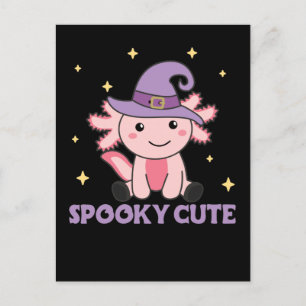 Spooky Axolotl Lovers Cute Animals For Halloween H Holiday Postcard