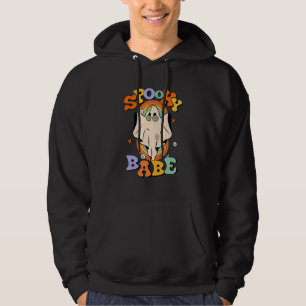 Spooky Babe Cute Ghost Fall Vibes Autumn Ghost Hal Hoodie
