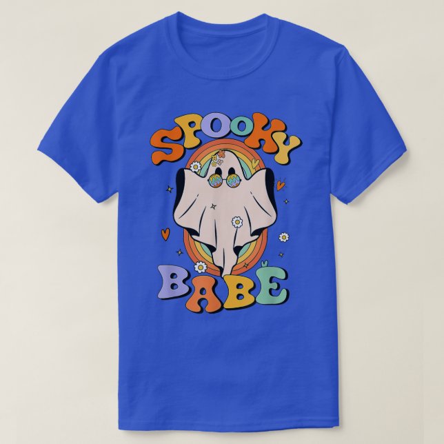 Spooky Babe Cute Ghost Fall Vibes Autumn Ghost Hal T-Shirt (Design Front)