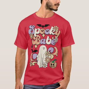 Spooky Babe Cute Ghost Pumpkin Spider Flower Hallo T-Shirt