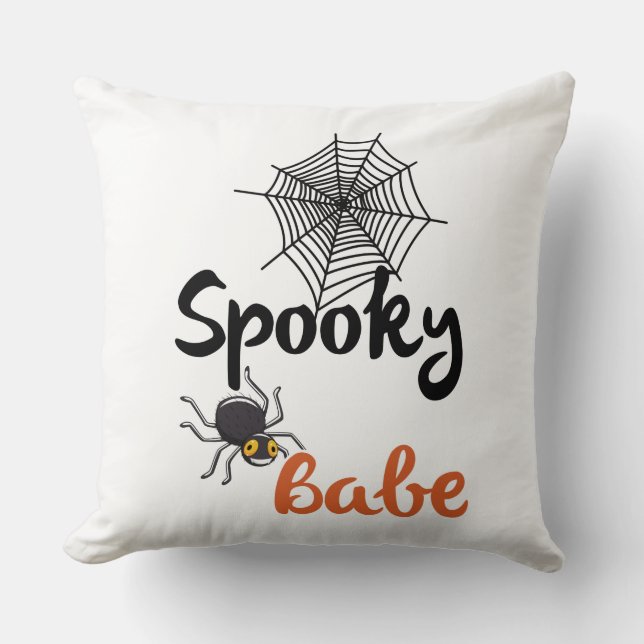 Spooky Babe – Cute Halloween Design Cushion (Front)
