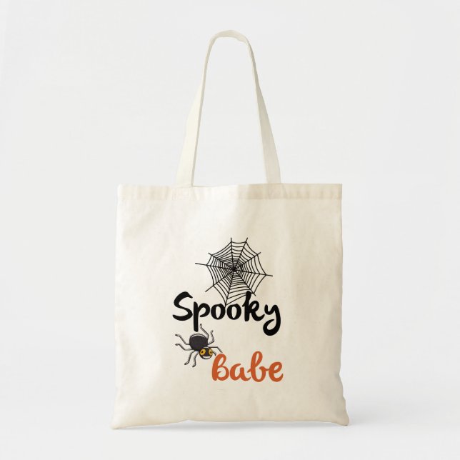 Spooky Babe – Cute Halloween Design Tote Bag (Front)