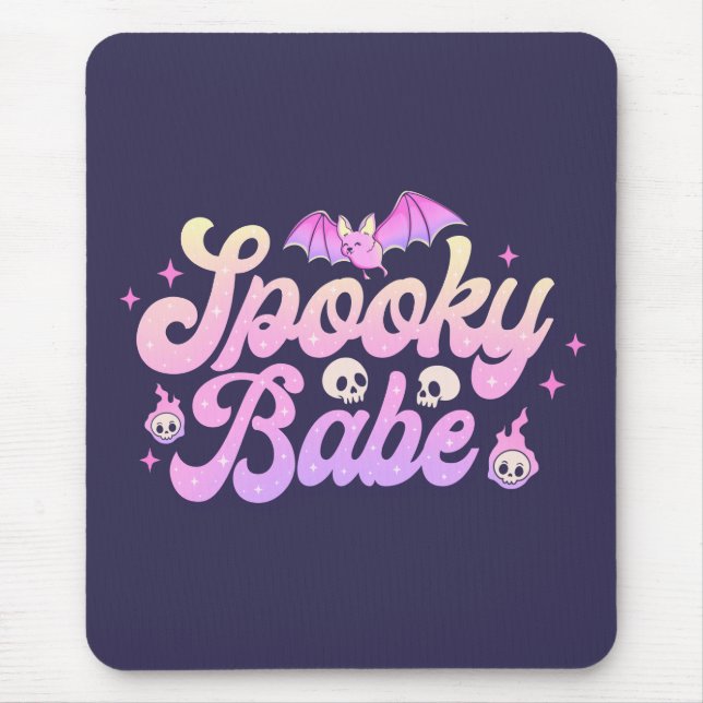 Spooky Babe Cute Halloween Mouse Pad (Front)