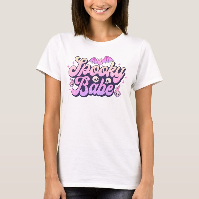 Spooky Babe Cute Halloween T-Shirt (Front)